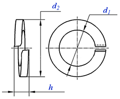 DIN 127B Spring Washer drawing