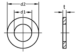 DIN 433 Flat Washers drawing