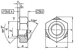 DIN 929 Hexagon Weld Nut drawing