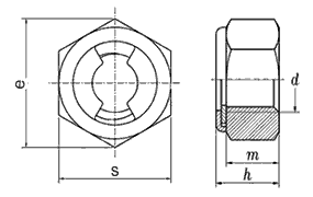 DIN 980M All Metal Lock Nuts drawing