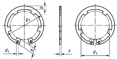 DIN 984 Internal Retaining Rings Type JK drawing