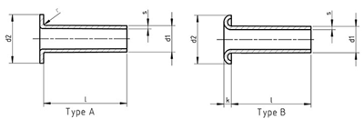 DIN 7340 Tubular Rivets drawing