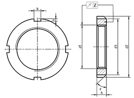 DIN 981 KM Type Lock Nuts drawing